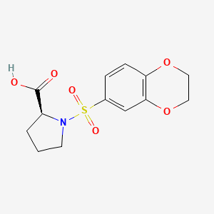 molecular formula C13H15NO6S B13191967 (2S)-1-(2,3-Dihydro-1,4-benzodioxine-6-sulfonyl)pyrrolidine-2-carboxylic acid 