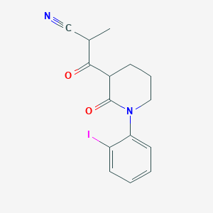 molecular formula C15H15IN2O2 B13191992 3-[1-(2-Iodophenyl)-2-oxopiperidin-3-yl]-2-methyl-3-oxopropanenitrile 