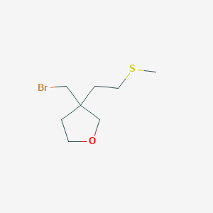 3-(Bromomethyl)-3-[2-(methylsulfanyl)ethyl]oxolane