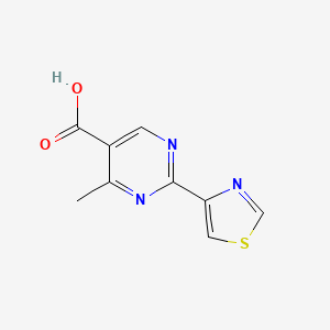 molecular formula C9H7N3O2S B13192003 4-Methyl-2-(1,3-thiazol-4-yl)pyrimidine-5-carboxylic acid 