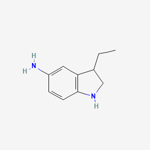 molecular formula C10H14N2 B13192019 3-Ethyl-2,3-dihydro-1H-indol-5-amine 