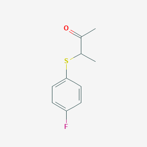 molecular formula C10H11FOS B13192031 3-[(4-Fluorophenyl)sulfanyl]butan-2-one 