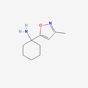 molecular formula C10H16N2O B13192190 1-(3-Methyl-1,2-oxazol-5-yl)cyclohexan-1-amine 