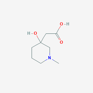 molecular formula C8H15NO3 B13192203 2-(3-Hydroxy-1-methylpiperidin-3-yl)acetic acid 