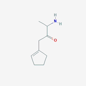 molecular formula C9H15NO B13192251 3-Amino-1-(cyclopent-1-en-1-yl)butan-2-one 