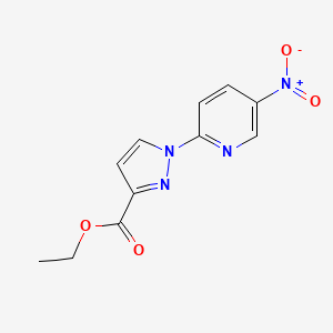 molecular formula C11H10N4O4 B13192256 Ethyl 1-(5-nitropyridin-2-YL)-1H-pyrazole-3-carboxylate 