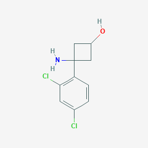 molecular formula C10H11Cl2NO B13192263 3-Amino-3-(2,4-dichlorophenyl)cyclobutan-1-ol 