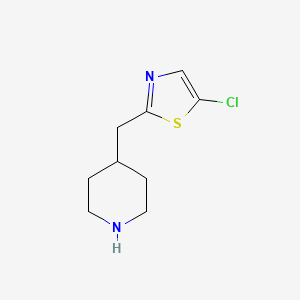 molecular formula C9H13ClN2S B13192274 4-[(5-Chloro-1,3-thiazol-2-yl)methyl]piperidine 