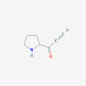 molecular formula C7H9NO B13192287 1-(Pyrrolidin-2-yl)prop-2-yn-1-one 