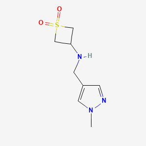 3-{[(1-methyl-1H-pyrazol-4-yl)methyl]amino}-1lambda6-thietane-1,1-dione