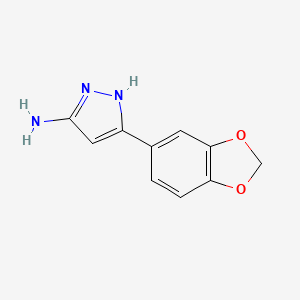 molecular formula C10H9N3O2 B1319231 3-(1,3-benzodioxol-5-yl)-1H-pyrazol-5-amine CAS No. 208519-15-7