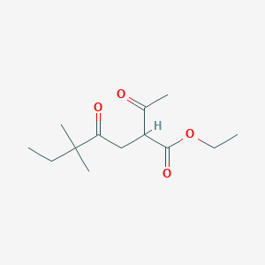 molecular formula C13H22O4 B13192310 Ethyl 2-acetyl-5,5-dimethyl-4-oxoheptanoate 