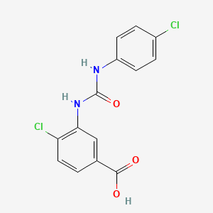 molecular formula C14H10Cl2N2O3 B13192322 4-Chloro-3-{[(4-chlorophenyl)carbamoyl]amino}benzoic acid 