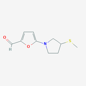 5-[3-(Methylsulfanyl)pyrrolidin-1-yl]furan-2-carbaldehyde