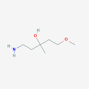 molecular formula C7H17NO2 B13192354 1-Amino-5-methoxy-3-methylpentan-3-ol 