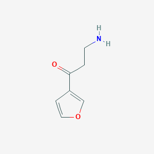 molecular formula C7H9NO2 B13192364 3-Amino-1-(furan-3-yl)propan-1-one 