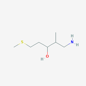 molecular formula C7H17NOS B13192388 1-Amino-2-methyl-5-(methylsulfanyl)pentan-3-OL 