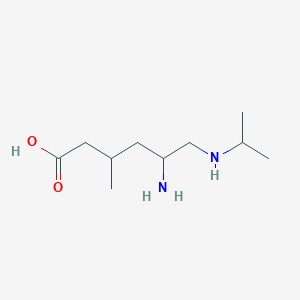 molecular formula C10H22N2O2 B13192400 5-Amino-3-methyl-6-[(propan-2-yl)amino]hexanoic acid 