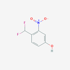 molecular formula C7H5F2NO3 B13192413 4-(Difluoromethyl)-3-nitrophenol 