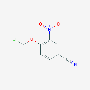 molecular formula C8H5ClN2O3 B13192421 4-(Chloromethoxy)-3-nitrobenzonitrile 