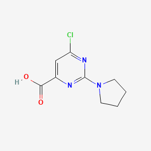 molecular formula C9H10ClN3O2 B13192424 6-Chloro-2-(pyrrolidin-1-yl)pyrimidine-4-carboxylic acid 