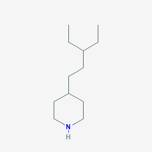 molecular formula C12H25N B13192446 4-(3-Ethylpentyl)piperidine 