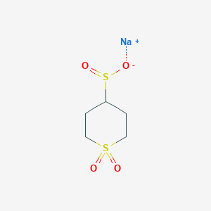 molecular formula C5H9NaO4S2 B13192453 Sodium1,1-dioxo-1lambda6-thiane-4-sulfinate 