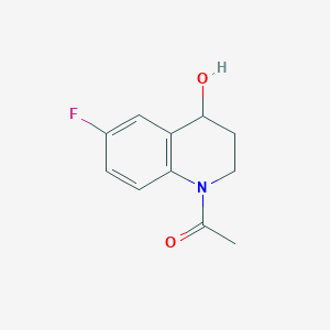 molecular formula C11H12FNO2 B13192474 1-(6-Fluoro-4-hydroxy-1,2,3,4-tetrahydroquinolin-1-yl)ethan-1-one 