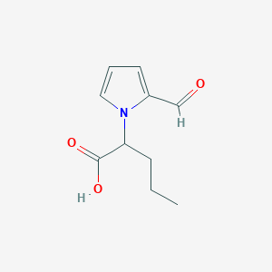 molecular formula C10H13NO3 B13192506 2-(2-Formyl-1H-pyrrol-1-yl)pentanoic acid 