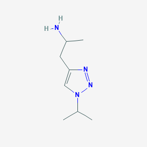 molecular formula C8H16N4 B13192521 1-[1-(Propan-2-yl)-1H-1,2,3-triazol-4-yl]propan-2-amine 