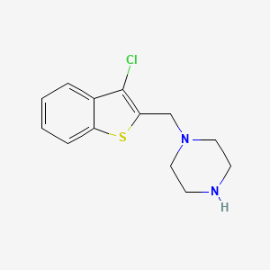 molecular formula C13H15ClN2S B13192554 1-[(3-Chloro-1-benzothien-2-yl)methyl]piperazine 