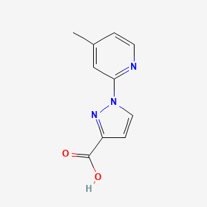 molecular formula C10H9N3O2 B13192572 1-(4-methylpyridin-2-yl)-1H-pyrazole-3-carboxylic acid 