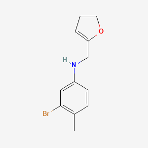 molecular formula C12H12BrNO B13192596 3-bromo-N-(furan-2-ylmethyl)-4-methylaniline 