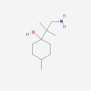 molecular formula C11H23NO B13192658 1-(1-Amino-2-methylpropan-2-yl)-4-methylcyclohexan-1-ol 