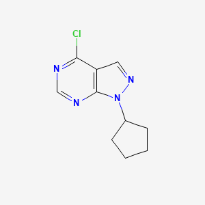 molecular formula C10H11ClN4 B13192659 4-Chloro-1-cyclopentylpyrazolo[3,4-d]pyrimidine CAS No. 21253-99-6