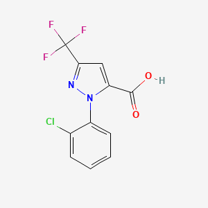 molecular formula C11H6ClF3N2O2 B1319270 1-(2-氯苯基)-3-(三氟甲基)-1H-吡唑-5-羧酸 CAS No. 437711-25-6