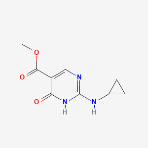 molecular formula C9H11N3O3 B13192701 Methyl 2-(cyclopropylamino)-6-oxo-1,6-dihydropyrimidine-5-carboxylate 