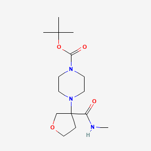 molecular formula C15H27N3O4 B13192705 tert-Butyl 4-[3-(methylcarbamoyl)oxolan-3-yl]piperazine-1-carboxylate 