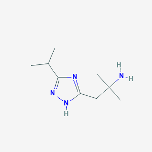 2-methyl-1-[5-(propan-2-yl)-1H-1,2,4-triazol-3-yl]propan-2-amine