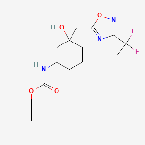 tert-Butyl N-(3-{[3-(1,1-difluoroethyl)-1,2,4-oxadiazol-5-yl]methyl}-3-hydroxycyclohexyl)carbamate