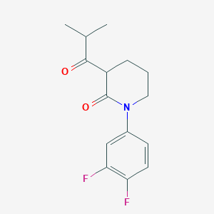 1-(3,4-Difluorophenyl)-3-(2-methylpropanoyl)piperidin-2-one