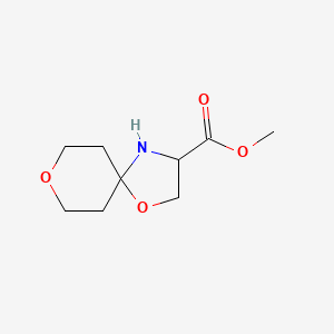 molecular formula C9H15NO4 B13192745 Methyl 1,8-dioxa-4-azaspiro[4.5]decane-3-carboxylate 