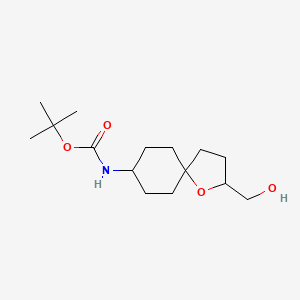 molecular formula C15H27NO4 B13192760 tert-Butyl N-[2-(hydroxymethyl)-1-oxaspiro[4.5]decan-8-yl]carbamate 