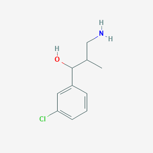 molecular formula C10H14ClNO B13192789 3-Amino-1-(3-chlorophenyl)-2-methylpropan-1-ol 