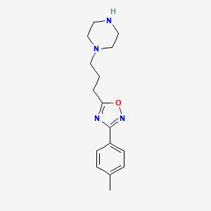 molecular formula C16H22N4O B13192869 1-{3-[3-(4-Methylphenyl)-1,2,4-oxadiazol-5-YL]propyl}piperazine 