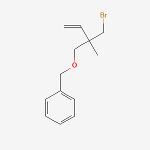 molecular formula C13H17BrO B13192927 ({[2-(Bromomethyl)-2-methylbut-3-en-1-yl]oxy}methyl)benzene 