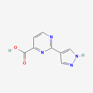 molecular formula C8H6N4O2 B13192957 2-(1H-Pyrazol-4-yl)pyrimidine-4-carboxylic acid 