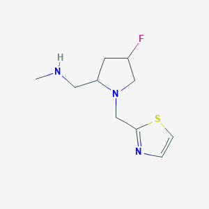 molecular formula C10H16FN3S B13193008 ({4-Fluoro-1-[(1,3-thiazol-2-yl)methyl]pyrrolidin-2-yl}methyl)(methyl)amine 