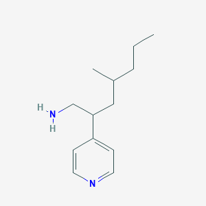 molecular formula C13H22N2 B13193015 4-Methyl-2-(pyridin-4-yl)heptan-1-amine 