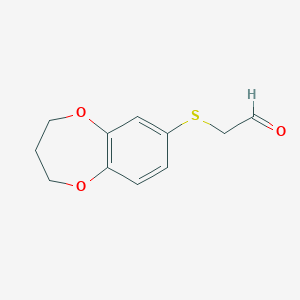 molecular formula C11H12O3S B13193017 2-(3,4-Dihydro-2H-1,5-benzodioxepin-7-ylsulfanyl)acetaldehyde 